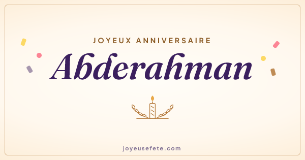 Image « Joyeux anniversaire Abderahman » au format large