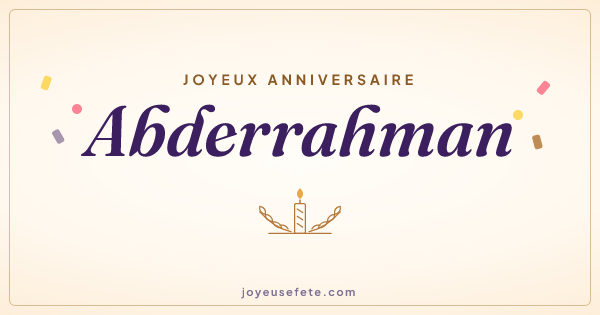 Image « Joyeux anniversaire Abderrahman » au format large
