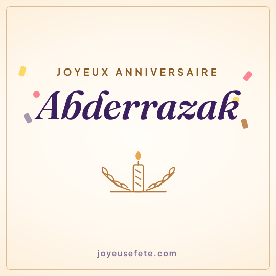 Image carrée « Joyeux anniversaire Abderrazak » pour WhatsApp