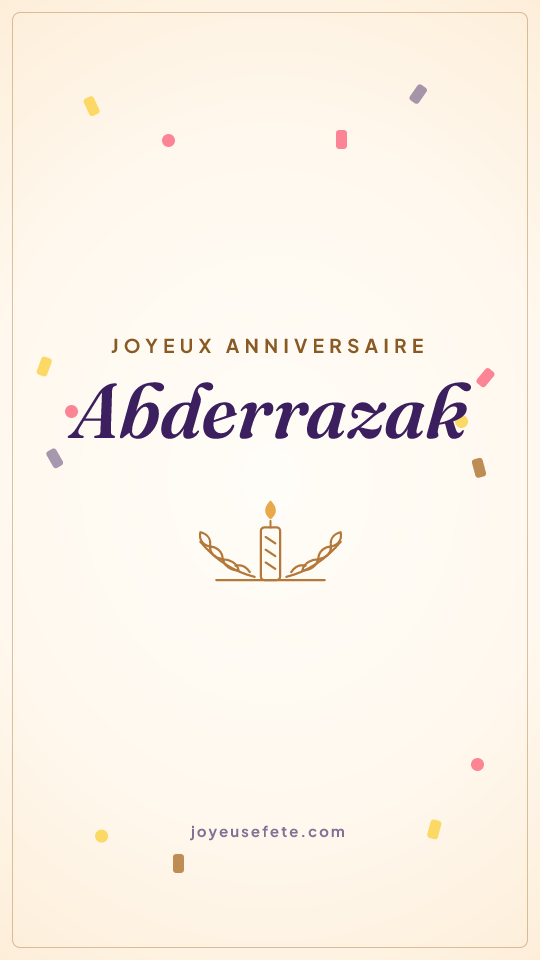 Image « Joyeux anniversaire Abderrazak » au format story