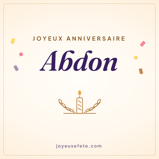 Image carrée « Joyeux anniversaire Abdon » pour WhatsApp