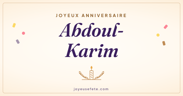 Image « Joyeux anniversaire Abdoul-Karim » au format large