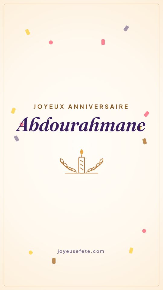 Image « Joyeux anniversaire Abdourahmane » au format story