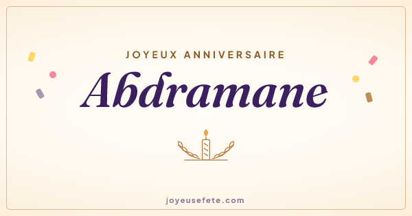 Image « Joyeux anniversaire Abdramane » au format large
