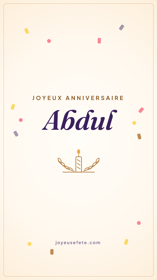 Image « Joyeux anniversaire Abdul » au format story