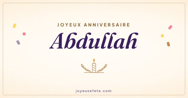 Image « Joyeux anniversaire Abdullah » au format large