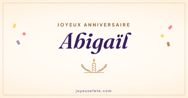 Image « Joyeux anniversaire Abigaïl » au format large