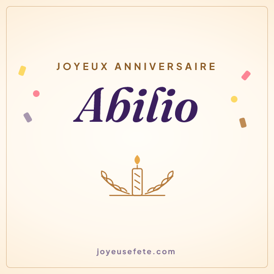 Image carrée « Joyeux anniversaire Abilio » pour WhatsApp