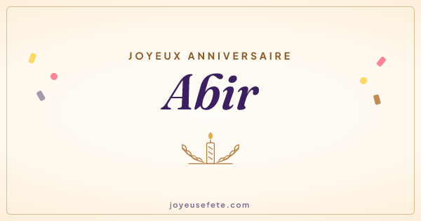 Image « Joyeux anniversaire Abir » au format large