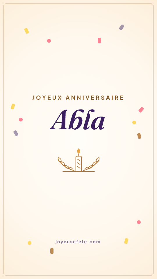 Image « Joyeux anniversaire Abla » au format story