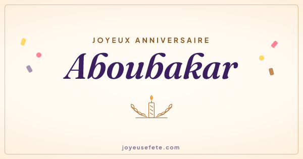 Image « Joyeux anniversaire Aboubakar » au format large