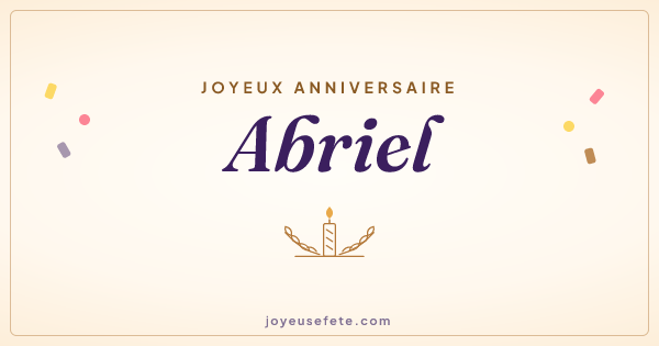 Image « Joyeux anniversaire Abriel » au format large