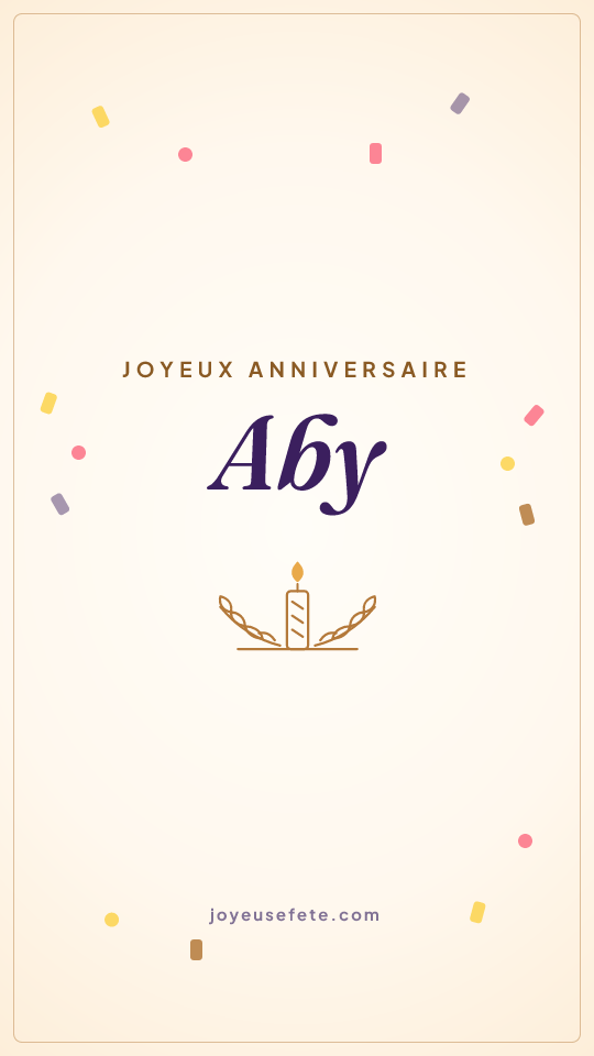 Image « Joyeux anniversaire Aby » au format story