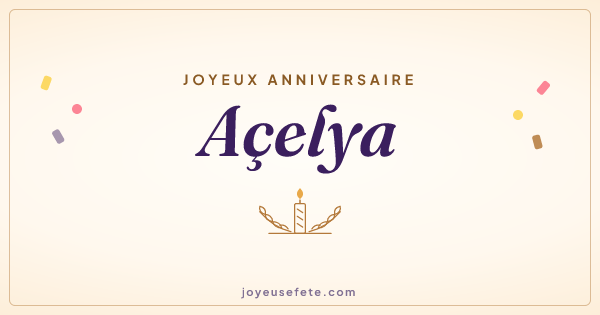 Image « Joyeux anniversaire Açelya » au format large