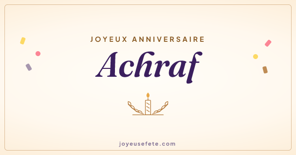 Image « Joyeux anniversaire Achraf » au format large