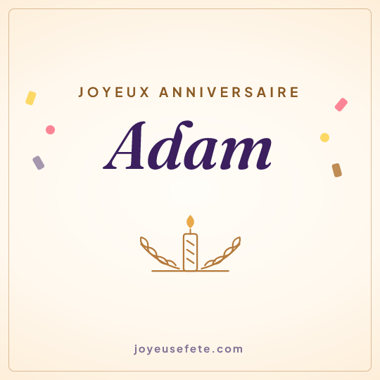 Image carrée « Joyeux anniversaire Adam » pour WhatsApp