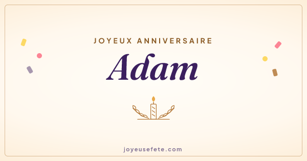 Image « Joyeux anniversaire Adam » au format large