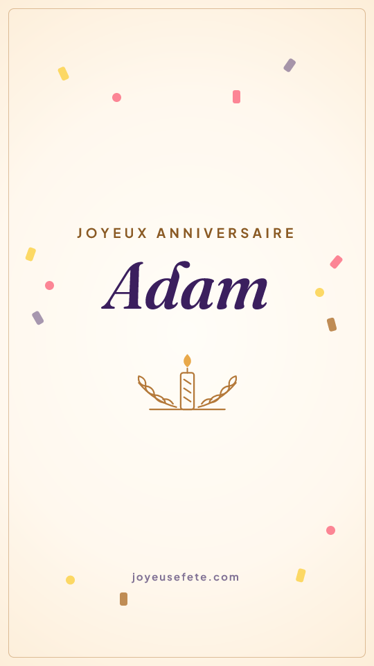 Image « Joyeux anniversaire Adam » au format story