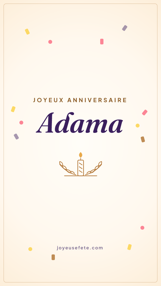 Image « Joyeux anniversaire Adama » au format story