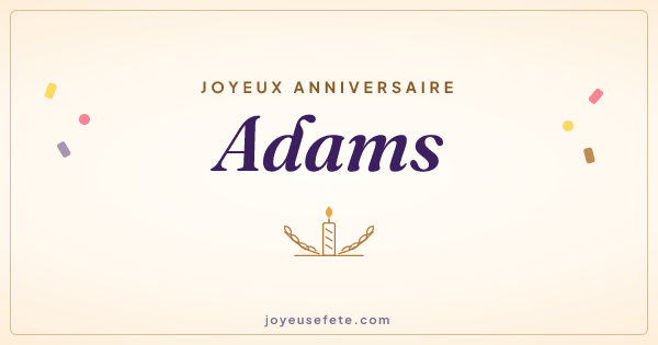 Image « Joyeux anniversaire Adams » au format large