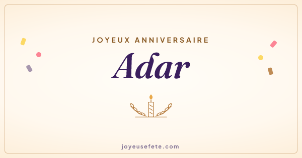 Image « Joyeux anniversaire Adar » au format large