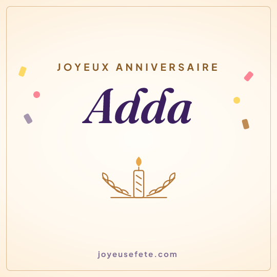 Image carrée « Joyeux anniversaire Adda » pour WhatsApp