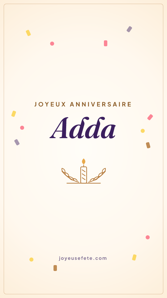 Image « Joyeux anniversaire Adda » au format story