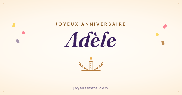 Image « Joyeux anniversaire Adèle » au format large