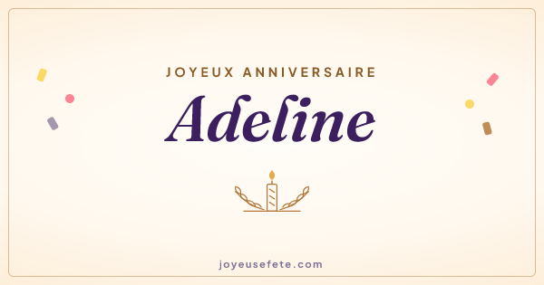 Image « Joyeux anniversaire Adeline » au format large