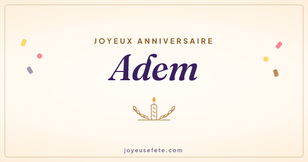 Image « Joyeux anniversaire Adem » au format large