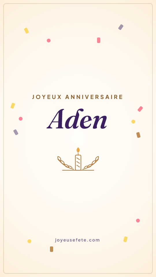 Image « Joyeux anniversaire Aden » au format story