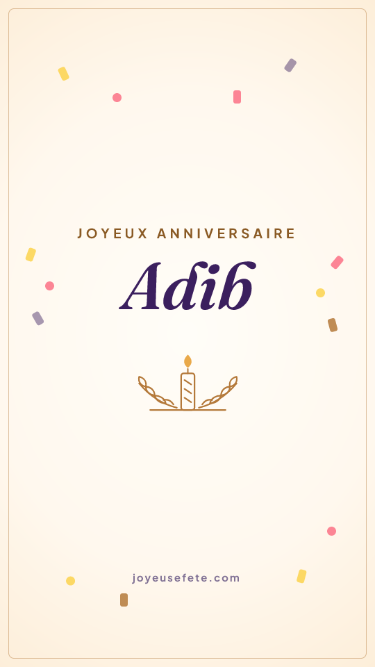 Image « Joyeux anniversaire Adib » au format story
