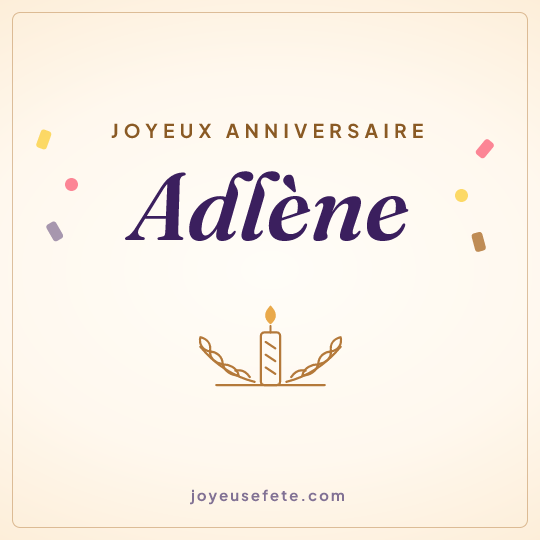Image carrée « Joyeux anniversaire Adlène » pour WhatsApp