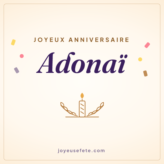 Image carrée « Joyeux anniversaire Adonaï » pour WhatsApp