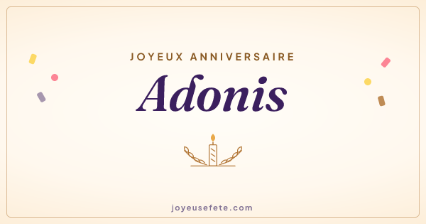 Image « Joyeux anniversaire Adonis » au format large