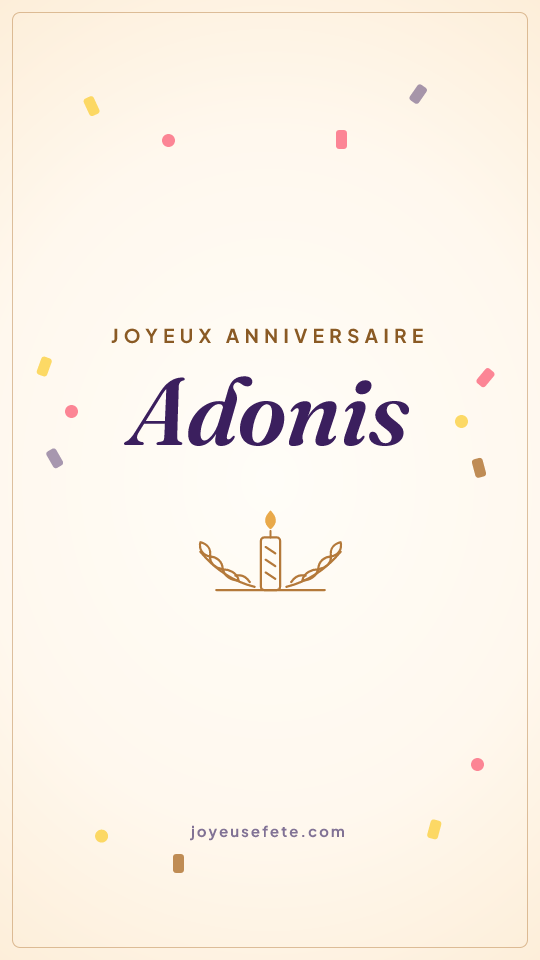 Image « Joyeux anniversaire Adonis » au format story