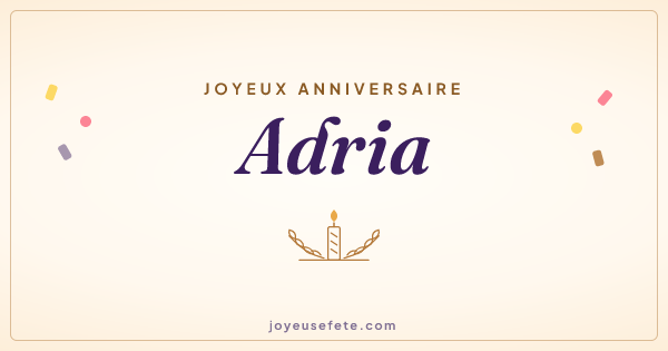Image « Joyeux anniversaire Adria » au format large