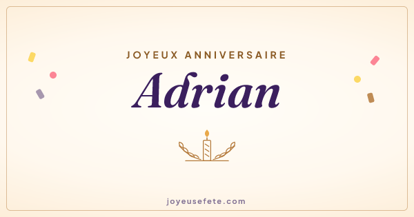 Image « Joyeux anniversaire Adrian » au format large