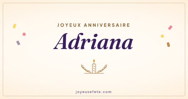 Image « Joyeux anniversaire Adriana » au format large