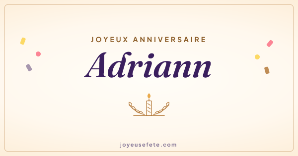 Image « Joyeux anniversaire Adriann » au format large