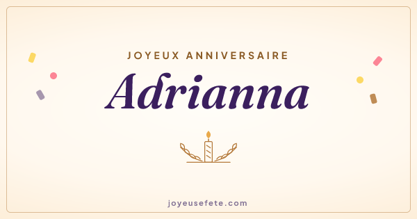 Image « Joyeux anniversaire Adrianna » au format large