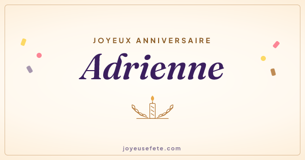 Image « Joyeux anniversaire Adrienne » au format large