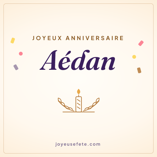 Image carrée « Joyeux anniversaire Aédan » pour WhatsApp