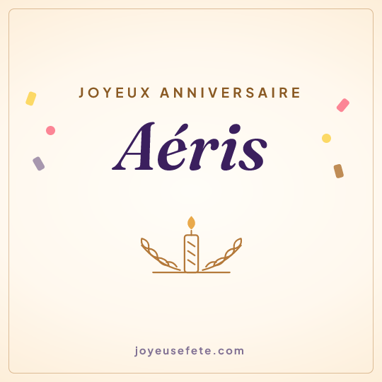 Image carrée « Joyeux anniversaire Aéris » pour WhatsApp