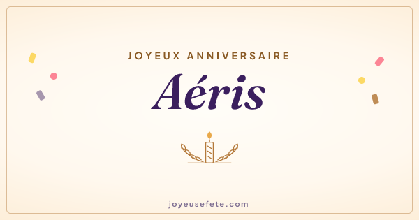 Image « Joyeux anniversaire Aéris » au format large