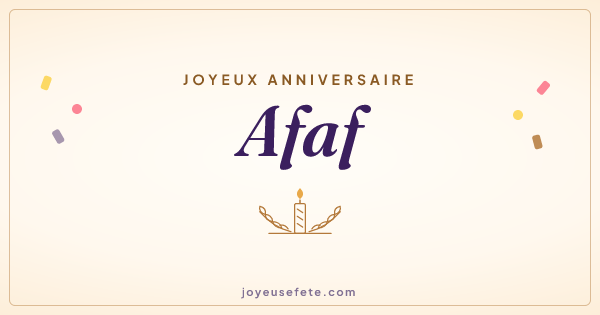 Image « Joyeux anniversaire Afaf » au format large
