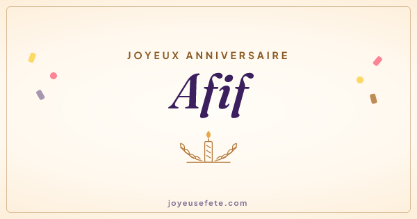 Image « Joyeux anniversaire Afif » au format large