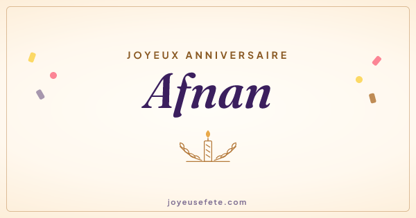 Image « Joyeux anniversaire Afnan » au format large