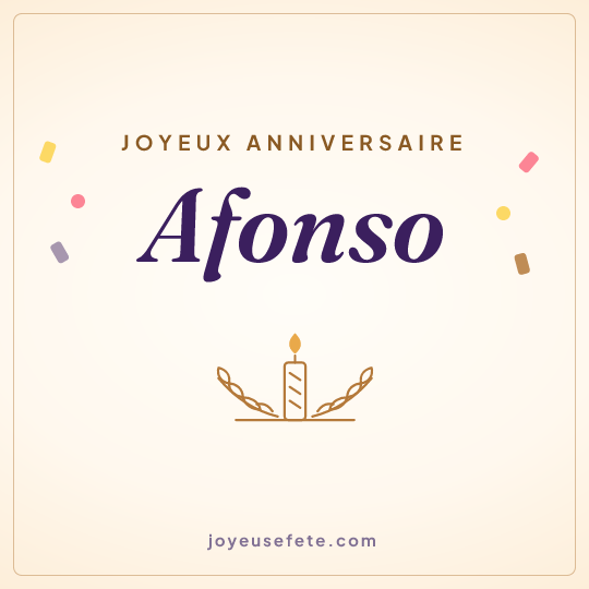 Image carrée « Joyeux anniversaire Afonso » pour WhatsApp