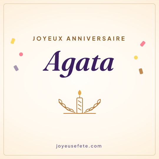 Image carrée « Joyeux anniversaire Agata » pour WhatsApp